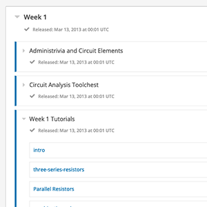 Studio le ayuda a mantener sus cursos organizados